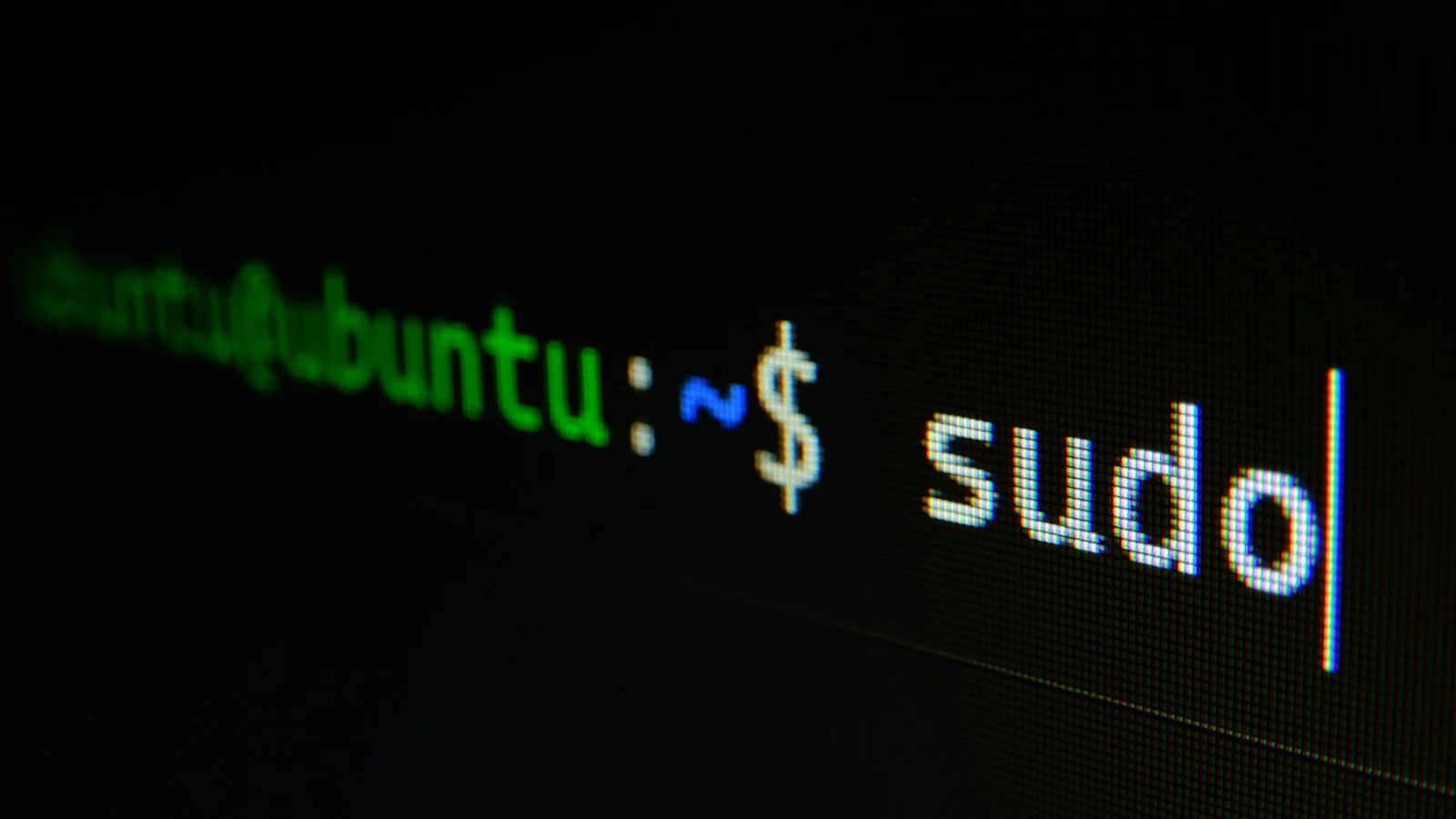 Close-up of an Ubuntu Linux terminal showing sudo